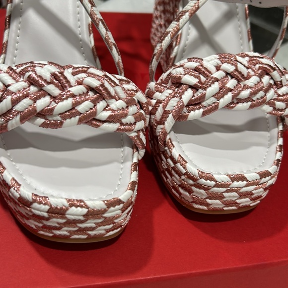 Valentino ROCKSTUD SILK TORCHON WEDGE SANDAL 115MM - Picture 8 of 14